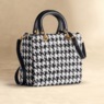 Jackie Houndstooth Satchel, , large