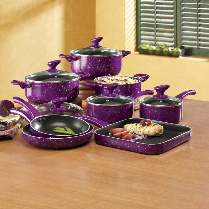 13-Piece Marble Aluminum Cookware, , large