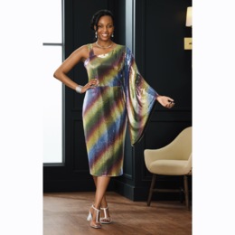 Rainbow Sequin Cocktail Dress, , large
