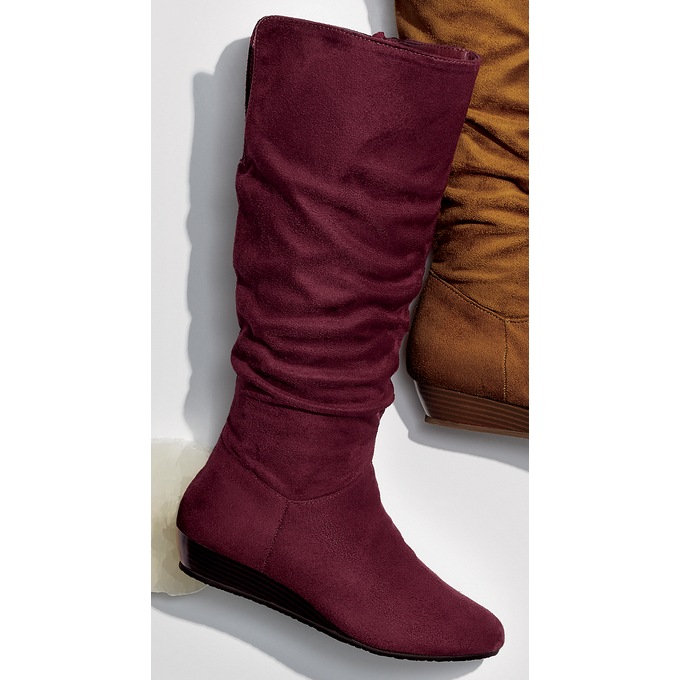 Amanda D'Laurie Tall Scrunch Boot, Burgundy, large