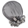 Embellished Satin Flower Turban, Silver, large