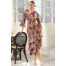 Janaya Smocked-Waist Fit-and-Flare Dress with Asymmetrical Ruffles, , large