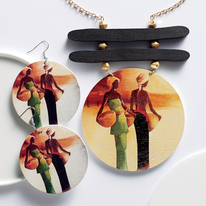 Sisters of Africa Necklace and Earrings, , large