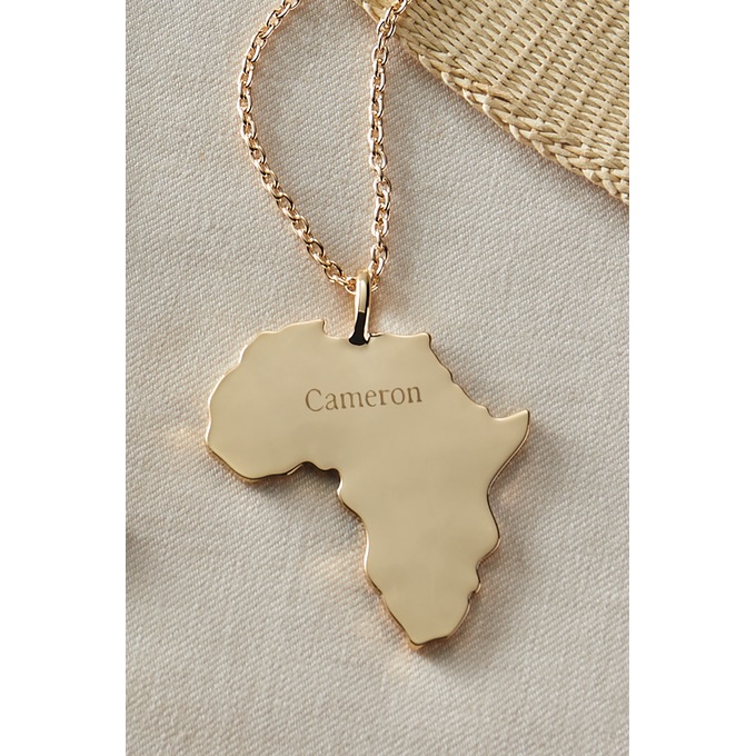 Personalized Unisex Africa Name Pendant Necklace, , large