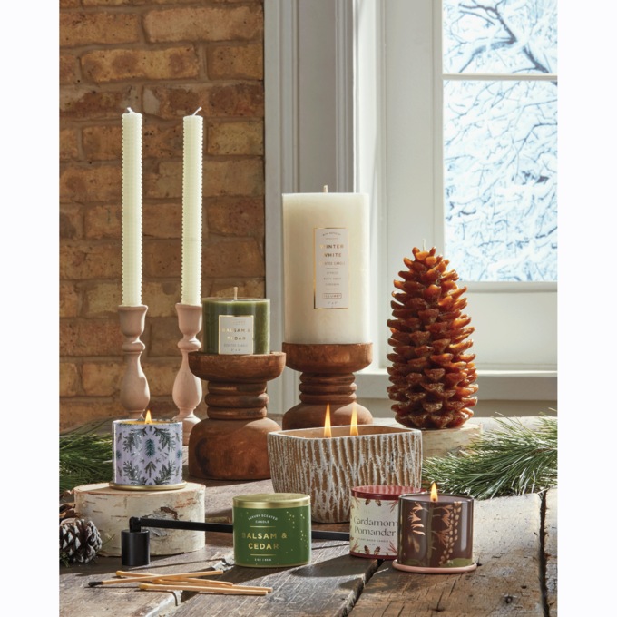 Textured Pillar Candles, , large
