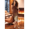Fatiah Metallic Jacquard Midi Sweater-Knit Jacket Dress with Cardigan, Chocolate Multi, large