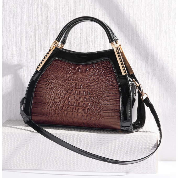 Kamari Faux-Croc Handbag, , large