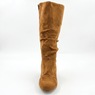 Amanda D'Laurie Tall Scrunch Boot: Rich Faux Suede with 1" Wedge Heel, , large