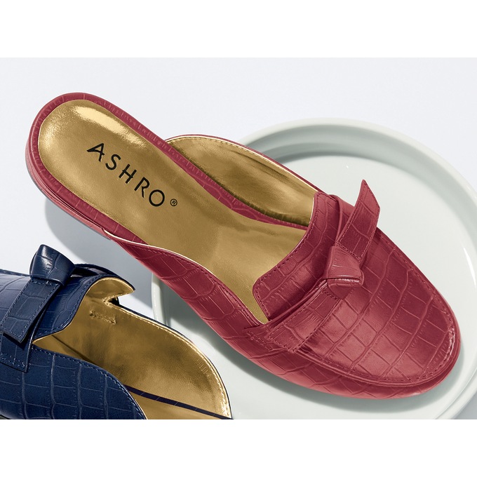 Classique Croco-Bow Mule, , large