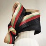 Multi-Striped Hat with Rhinestones and Bow, Black/Multi, large