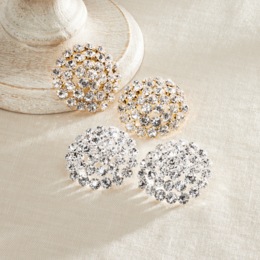 Crystal Round/Post Earrings, , large