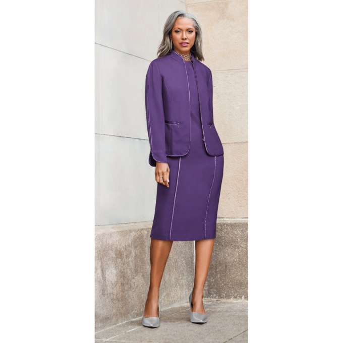 Ashro Addison Jacket Dress Size 22W Petunia Plus