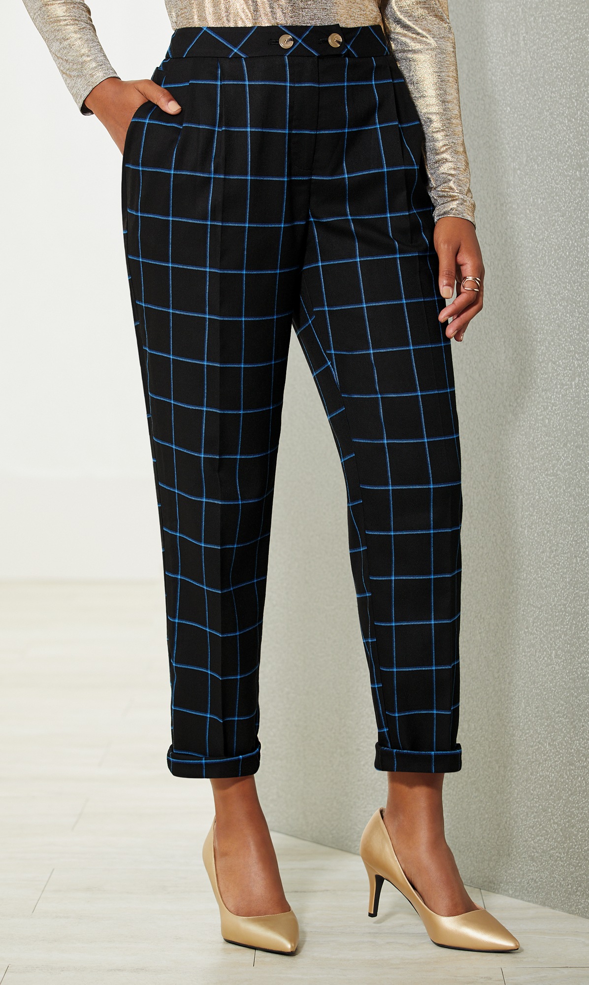 plaid ankle pants