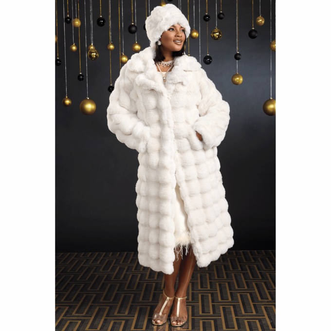 Ruby Faux-Fur Pillbox, , large