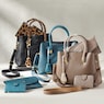 3-Piece Satchel Set with Croco-Embossed Accessories, , large