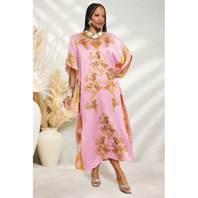 Blare Long Caftan for Women, Soft Pink, large
