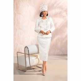 Havana 3-Piece Skirt Suit and Hat, , large