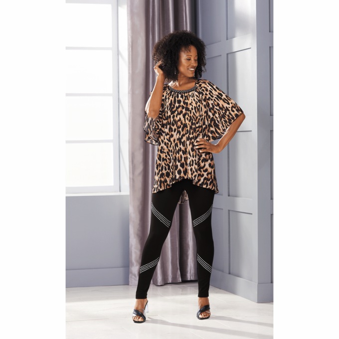 Claudette Hi-Low Tunic and Stella Studded Legging, , large