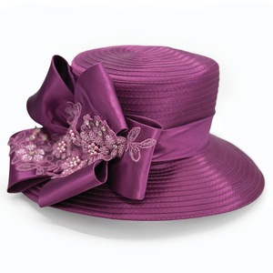 Giselle Hat with Pearls, Rhinestones and Sequins, Regal Purple, large