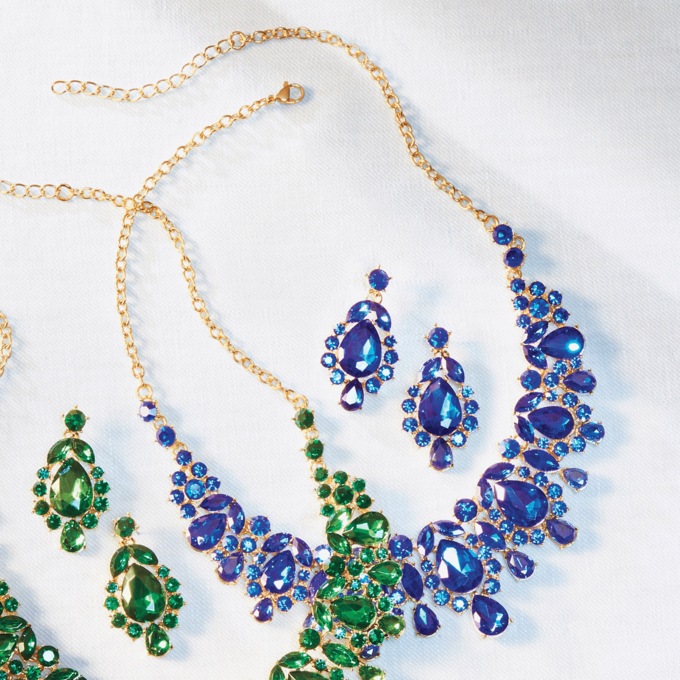 Crystal Color Necklace & Earring Set, , large