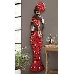 Tall African Lady Wine Holder, , large