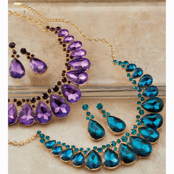 Mellie Jewelry Set, Teal, large