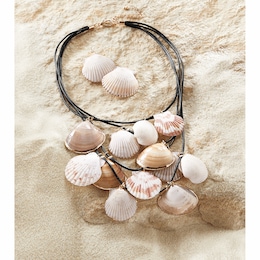 Shell Necklace &amp; Earring Set, , large