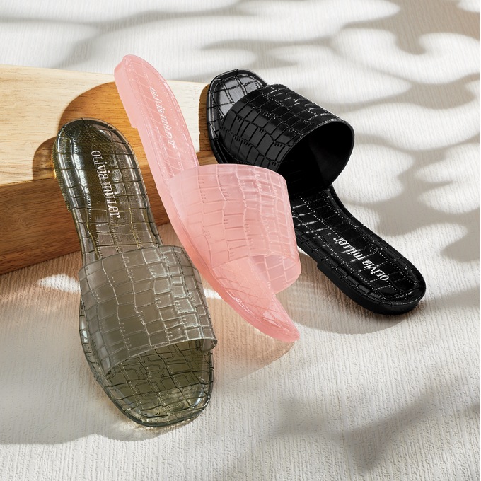 Olivia Miller Omra Croco Jelly Slide, , large