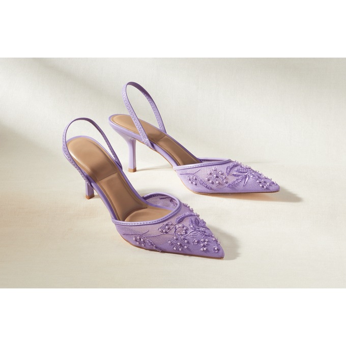 Faux-Pearl Embellished Halter Pump, , large