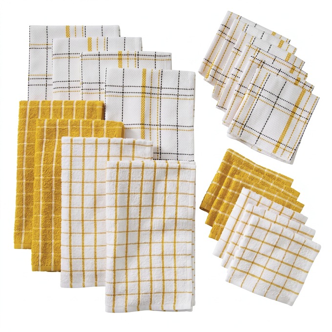 Color Connection 20-Piece Kitchen Towel Set in Absorbent Cotton, , large