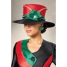 Waikina Colorblock Hat with Rhinestones and Fabric Flower, , large