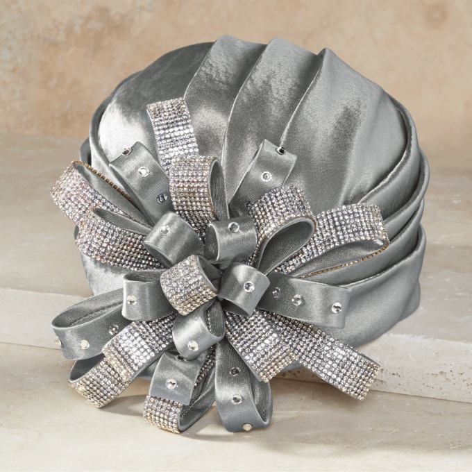 Embellished Flower Turban, , large