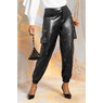 Faux-Leather Grommet Jogger with Cargo Pockets and Elastic Cuffs, , large