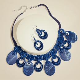 Acrylic Drop Necklace &amp; Earring Set, , large