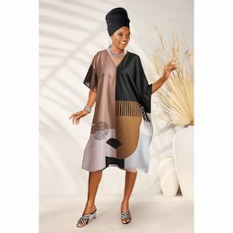 Andilie Women&rsquo;s Medium-Length Silky Caftan with V-Neckline, , large