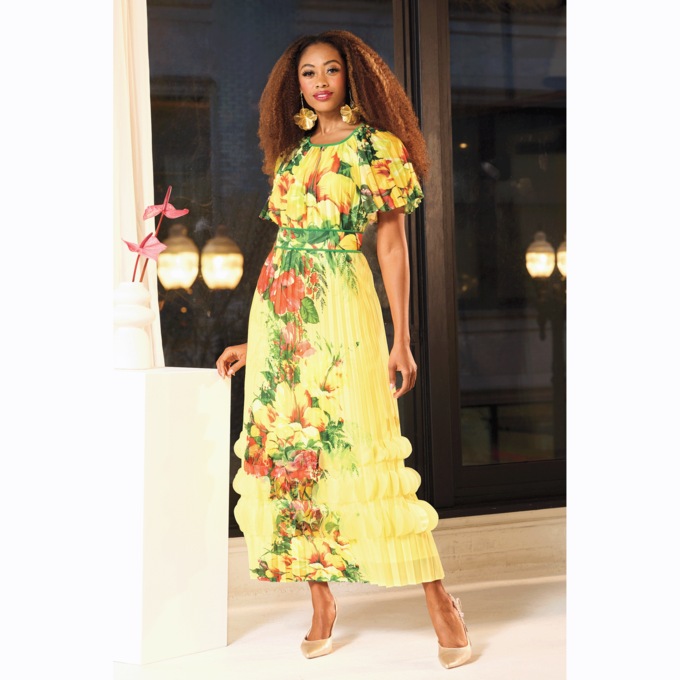 Da Nicki Pleated A-Line Dress, , large