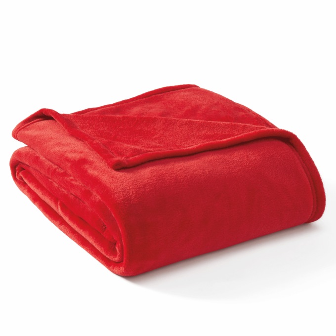 Color Connection Microplush Fleece Blanket, Red, large