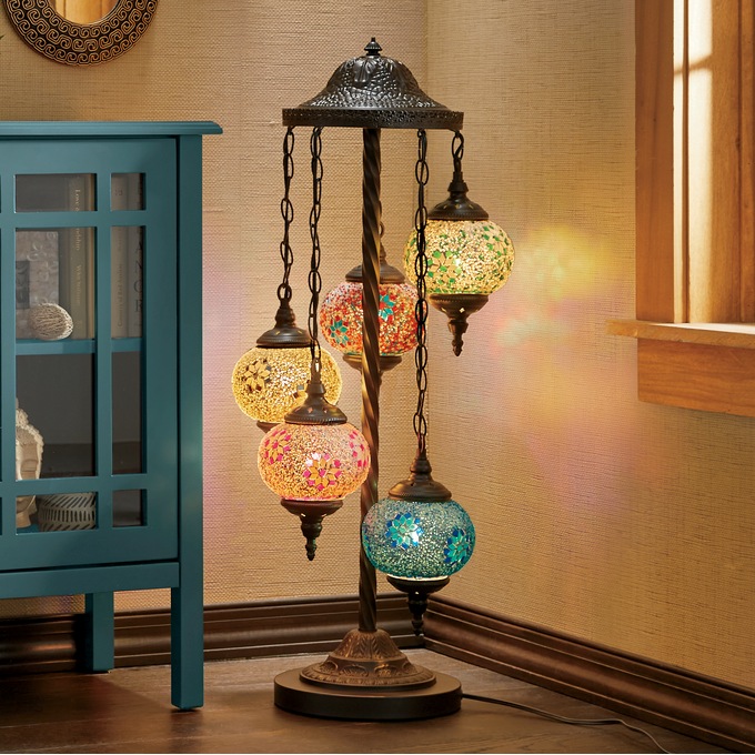 5-Tier Mosaic Floor Lamp, , large