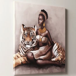Tatiana with Tiger Canvas, , large