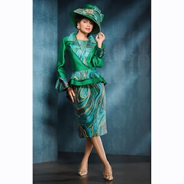 Agnes Ruffle Hem Jacket Dress, , large