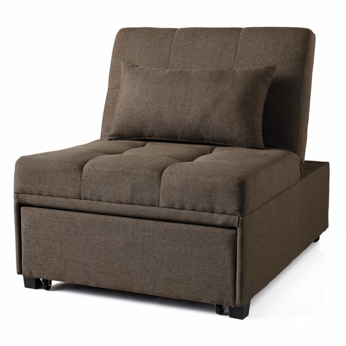 Cali Convertible Chair, Chocolate, large