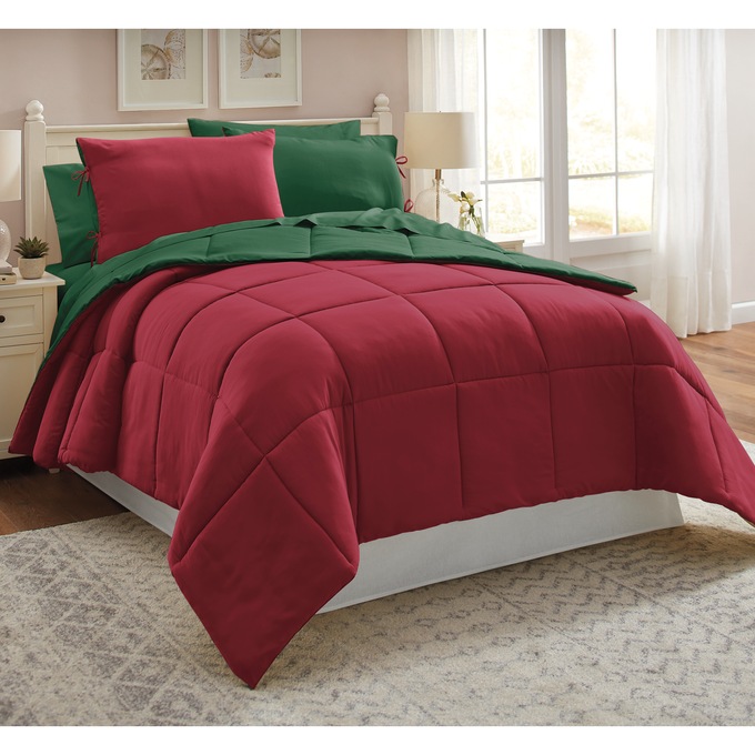 Color Connection Reversible Down-Alternative Comforter Set, Pinot Evergreen, large