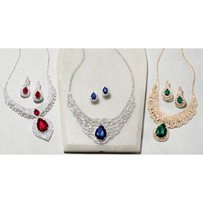 Starla Crystal Necklace & Earring Set, , large