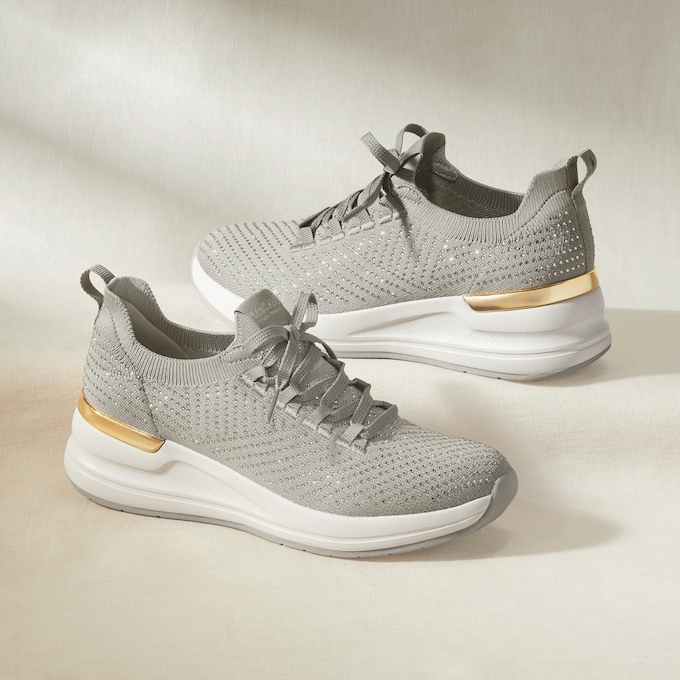 Skechers Women's Billion 2 Feelin' Knit Slip-On with Rhinestones, , large