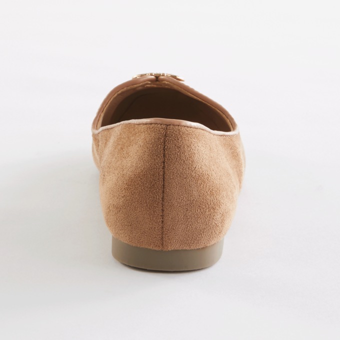 The Classique Keyhole Faux-Suede Flat for Women with Rhinestone Accent, , large