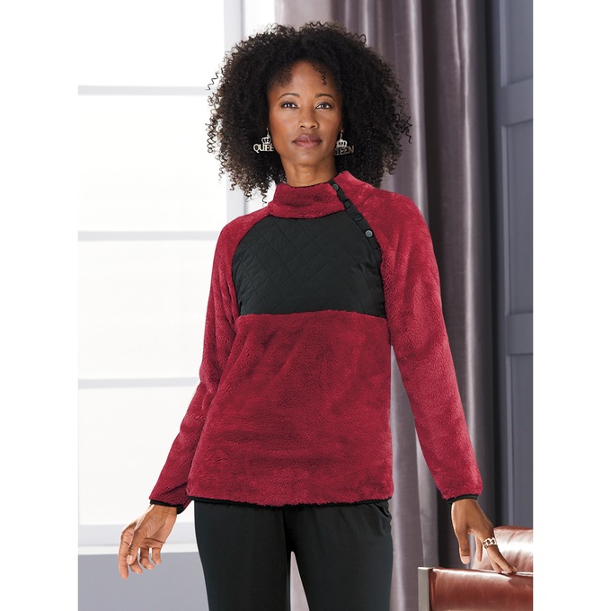 Diamond Fleece Pullover, , large