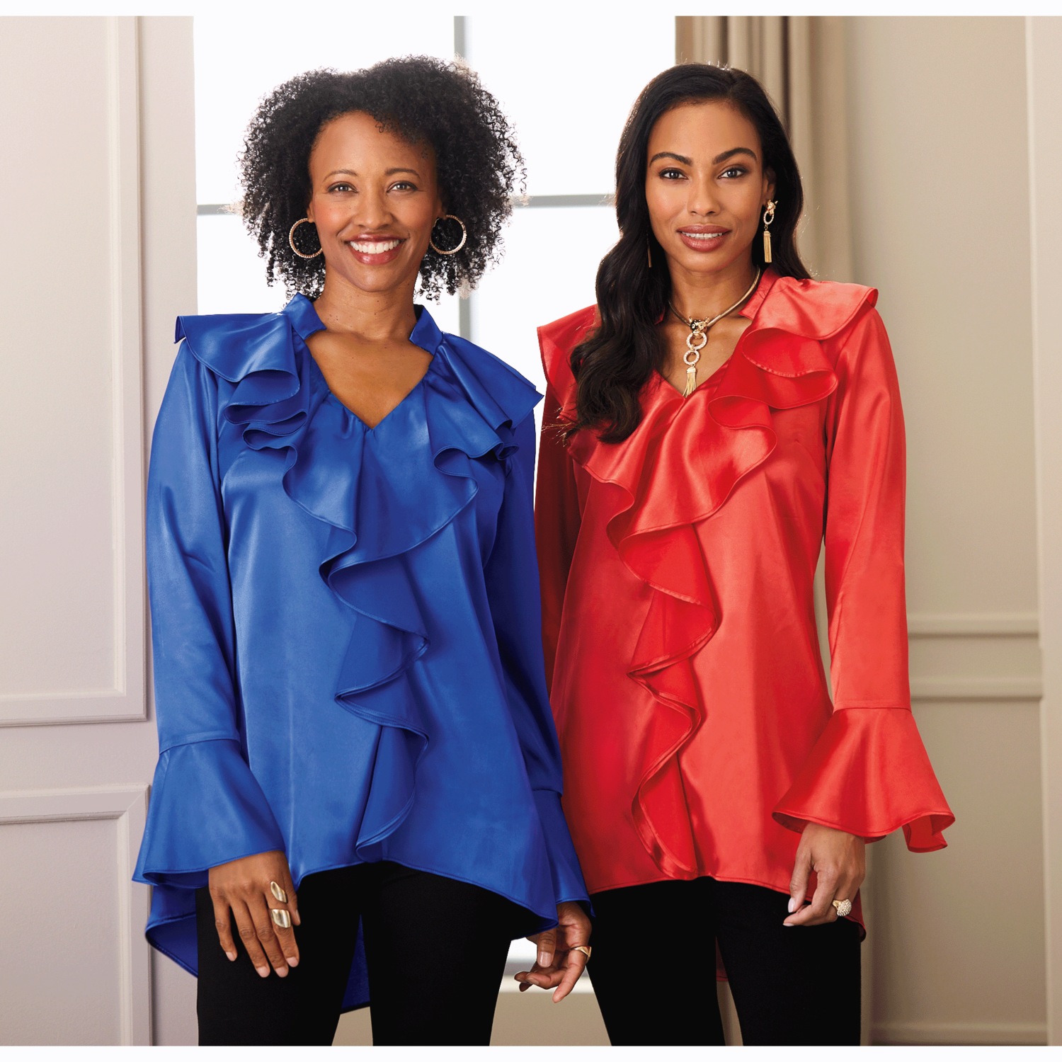 Quinn Ruffle-front Women's Top | ASHRO