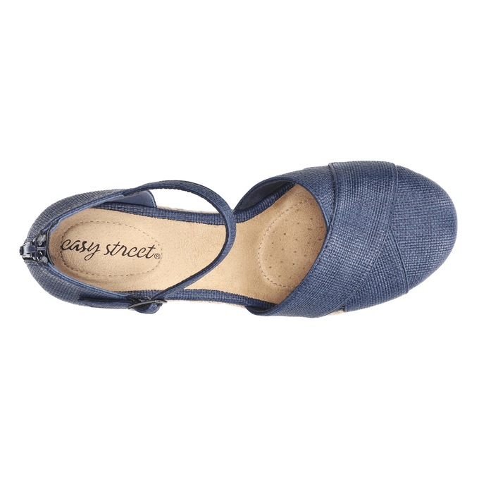 Easy Street Coast Espadrille with 2" Wedge Heel, Navy, large