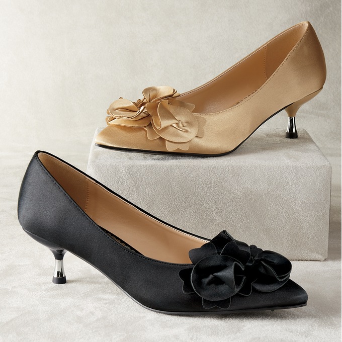 Amanda D'laurie Ruffle Kitten Heel, , large