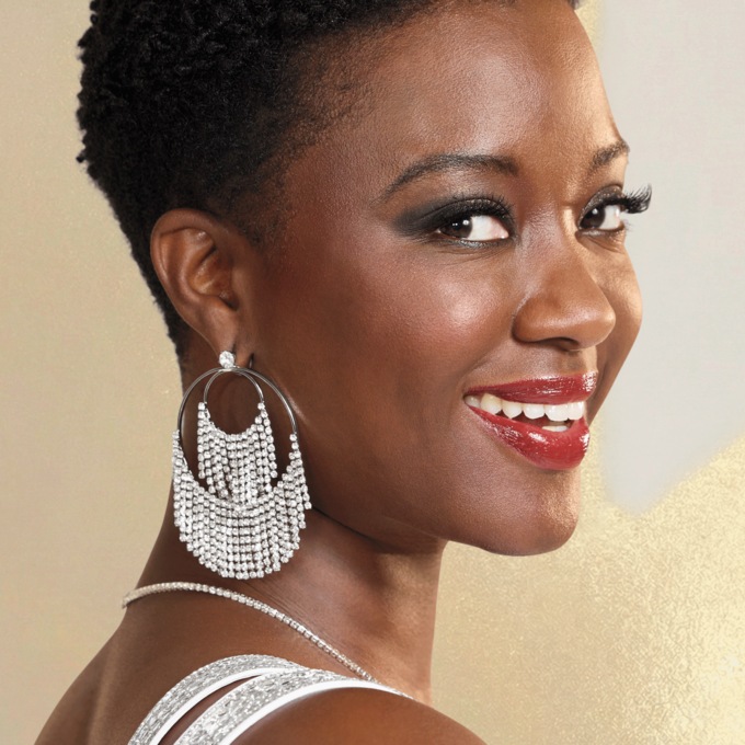 Crystal Fringe Round Drop Earrings, , large